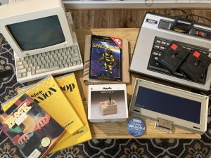 Apple IIc, Magnavox Odyssey2, Joystick, Software pickups from VCF swap meet 2021